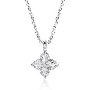 Gold Clover Necklace Women Dainty 14K Gold  White Gold Pendant Adjustable Chain